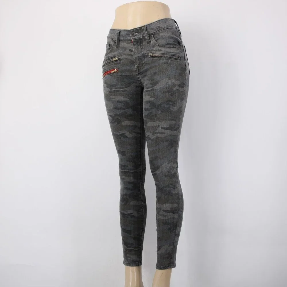 Etienne Marcel Jeans Sz 26 x 28 Charcoal MultiColor Camo Skinny Cotton Poly Jean - Picture 4 of 16